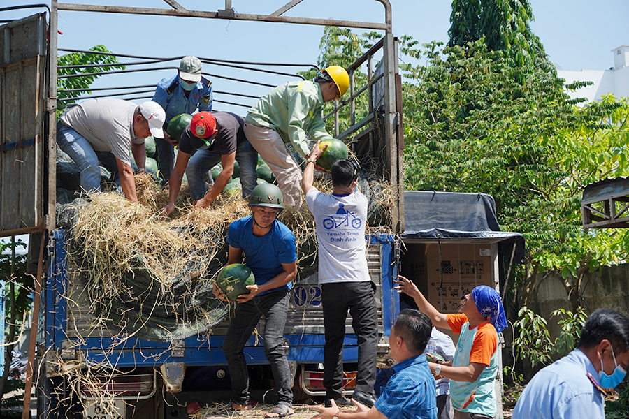 Hưng Thịnh giải cứu thành công 30 tấn dưa hấu hỗ trợ bà con nông thôn