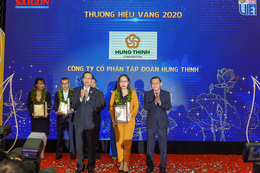 Tập đoàn Hưng Thịnh đã vinh dự đón nhận giải thưởng Thương hiệu Vàng 2020