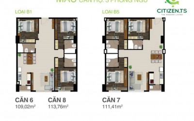 Mặt bằng Căn Hộ CITIZEN.TS